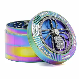 Diameter 63MM 4-layer ice blue zinc alloy dial set diamond dazzle smoke grinder 7736IB