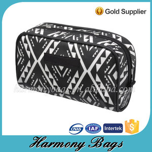 Color <span class=keywords><strong>blanco</strong></span> y <span class=keywords><strong>te</strong></span> negro recorrido de la manera de almacenamiento estuche de maquillaje - Product Image 1