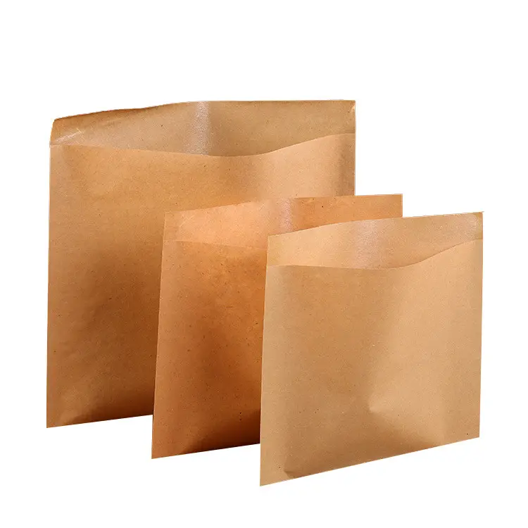 Großhandel zum Mitnehmen braune Kraft papiertüten recycelte Lebensmittel qualität Kraft fett dichte Papiertüte China
