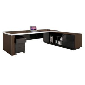 Escritorio de oficina ejecutivo moderno de alta calidad Suministro DE FÁBRICA DE China Muebles de madera MDF Mesa de computadora para el hogar CEO Office Company - Product Image 4