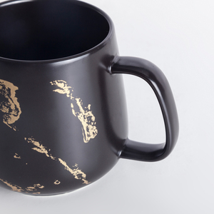 Custom Logo Print Eco-Friendly Porcelain Matte White Marble <strong>Gold</strong> <strong>Mug</strong> - Product Image 6