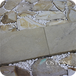 Bán buôn Vàng Slate Kích Thước Ngẫu Nhiên Giá Rẻ Đường Lái Xe Đá Ốp Lát - Product Image 2