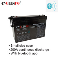 Siklus Dalam Lifepo4 12V 90Ah Baterai Lithium 12V 90Ah, dengan Koneksi Nirkabel untuk Caravam/Kereta Golf
