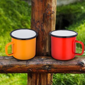 Cangkir Kopi Enamel Keramik Kaca Baja Logam Logo Sublimasi Warna Kustom Retro Kosong 8M <span class=keywords><strong>9Cm</strong></span> 12Oz 16Oz