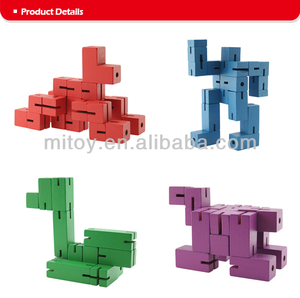 Puzzle Robot in <span class=keywords><strong>Legno</strong></span> con Cubi Girevoli Realizzato con Cubi di <span class=keywords><strong>Legno</strong></span> ed Elastici - Product Image 3