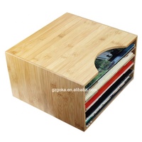 Cube de rangement pour disques vinyles en bambou, étagère pour albums LP, organisateur de rangement pour disques, étagère, armoire