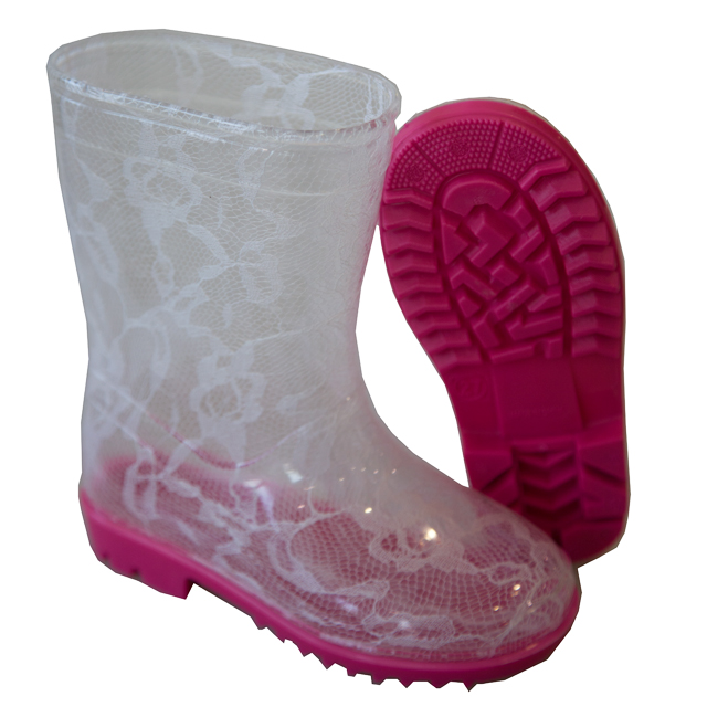 Детские прозрачные непромокаемые сапоги из ПВХ