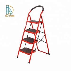 Escabeau pliant en acier à tube rond, tabourets de cuisine bas - Product Image 4