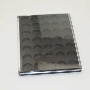 Moderne Pro Leere Magnetverfassungspalette Klarsichtdeckel Lidschatten Pigment Samt-halsketten-anzeigen-behälter-halter-kasten