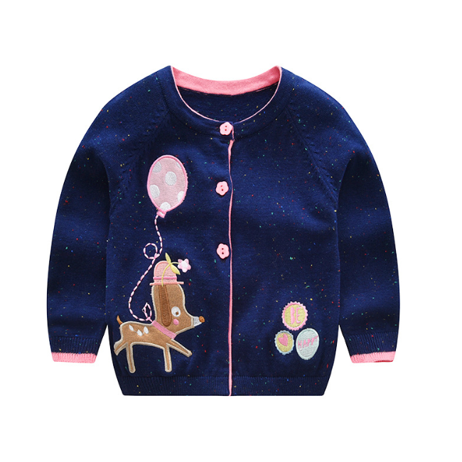 PHB14007 свитер с вышивкой для маленьких девочек