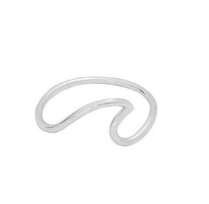 Moda donna in <span class=keywords><strong>argento</strong></span> sterling 925 sottile con onde impilabili anello placcato in oro 18 carati - Product Image 2