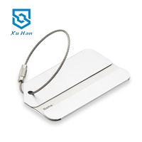 Étiquette de bagage en alliage d'aluminium Xuhan modèle 001 de haute qualité avec impression laser, portable pour voyages aériens, étiquettes d'étagère d'entrepôt