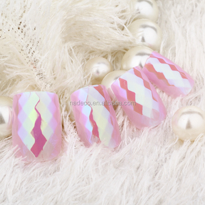 <span class=keywords><strong>Uñas</strong></span> <span class=keywords><strong>Postizas</strong></span> Holográficas Cromadas Nadeco, Esmalte <span class=keywords><strong>Rosa</strong></span> <span class=keywords><strong>Claro</strong></span>, <span class=keywords><strong>Uñas</strong></span> <span class=keywords><strong>Postizas</strong></span> Brillantes con Efecto Espejo, Envoltura Completa para Dedos, Puntas de <span class=keywords><strong>Uñas</strong></span> DIY - Product Image 6