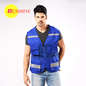 Tela con Logotipo Serigrafiado para Chalecos de Seguridad, Chaqueta de Seguridad Azul, <span class=keywords><strong>Comprar</strong></span> <span class=keywords><strong>Chaleco</strong></span> Reflectante - Product Image 5