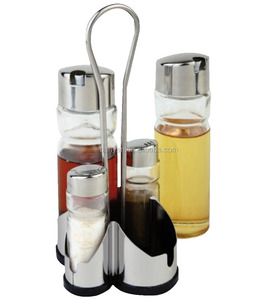Supporto <span class=keywords><strong>Da</strong></span> Tavolo In Acciaio Inox Condimento Server di Supporto Ampolla <span class=keywords><strong>Set</strong></span> - Product Image 2