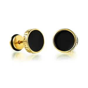 Orecchini da uomo TY-31, orecchini a lobo dorati per ragazzi - Product Image 1