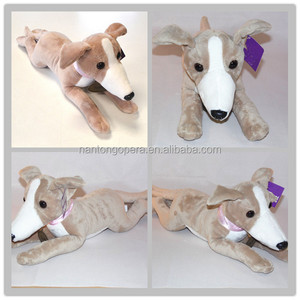 En kaliteli güvenli malzeme beyaz özel toptan greyhound peluş oyuncak köpek - Product Image 4
