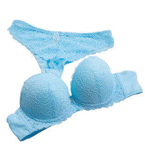 Moda Encaje Sexy Delgado Escote en V Profundo <span class=keywords><strong>Push</strong></span> <span class=keywords><strong>up</strong></span> Ropa interior Venta caliente Vintage Color sólido Conjunto de <span class=keywords><strong>sujetador</strong></span> - Product Image 4