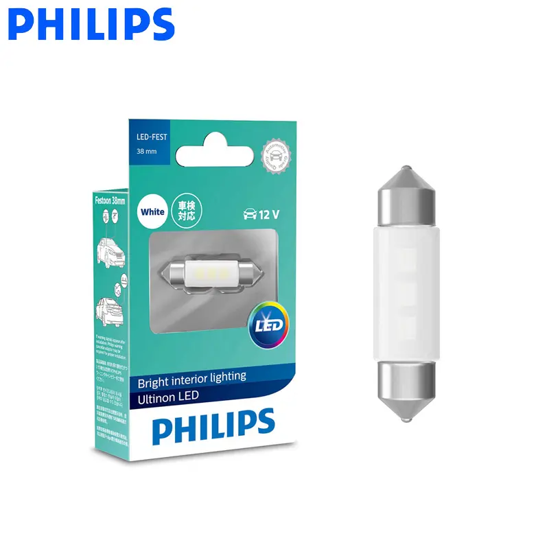 Philips LED Fest Festoon 38mm Ultinon LED 6000K Cool Blue White Light Bright Interior Light Car Reading Light 11854ULW X1