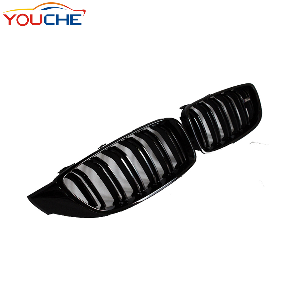 Передняя решетка радиатора F32 F33 F36 M3 F80 M4 F82 ABS для BMW 4 серии F32 M3 M4 2014 + глянцевая черная решетка