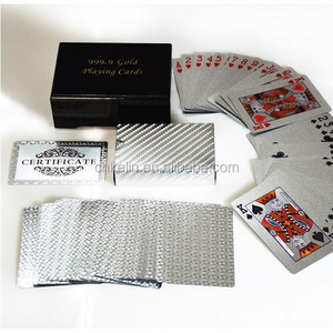 Custom <strong>Blank</strong> Playing <strong>Cards</strong> in Silver Color with Guarantee <strong>Card</strong> and Wooden Box