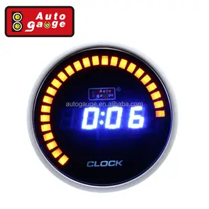 Medidor de reloj para coche, luz azul, pantalla LED de 52 mm