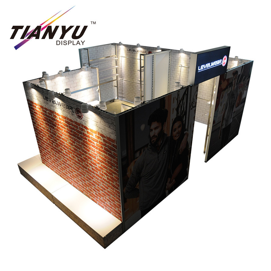 Modulaire Adaptée Aux Besoins Du Client de support de vêtements en aluminium stand d'exposition pour le salon