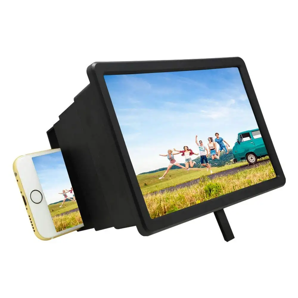 Screen Magnifier for Cell Phone 3D Mobile Phone Movies Amplifier with Foldable Holder Stand for Smartphone
