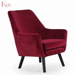 Petite chaise de restaurant, <span class=keywords><strong>fauteuil</strong></span>, chaise en <span class=keywords><strong>bois</strong></span> d'hôtel, housses d'<span class=keywords><strong>accoudoir</strong></span> en tissu velours rouge vin - Product Image 1