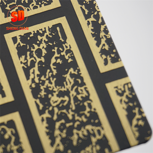 Precio barato decoración de la pared grabado hoja de acero inoxidable champán - Product Image 2