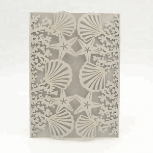Cartes d'<span class=keywords><strong>invitation</strong></span> de mariage de haute qualité en forme d'étoiles de <span class=keywords><strong>mer</strong></span>, de coquillages et de coraux découpés au laser - Product Image 2