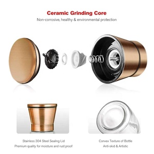 Salière et poivrière en verre réglable de 6 oz moulins en acier inoxydable avec couvercle ensemble de sel et poivre en métal de qualité supérieure - Product Image 3