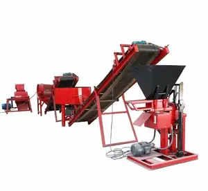 Máquina de fabricación de bloques de tierra de ladrillo entrelazado manual, HBY2-15 de arcilla roja de suelo comprimido, logo