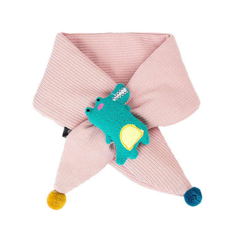 Детский зимний уникальный теплый шарф с милым мультяшным украшением