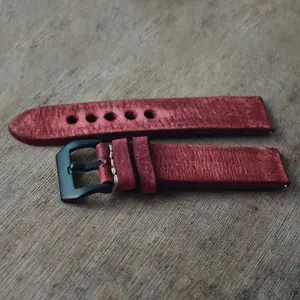 Genuine leather very thick manual stitching watch strap 18 20 22 24 26mm black watch straps