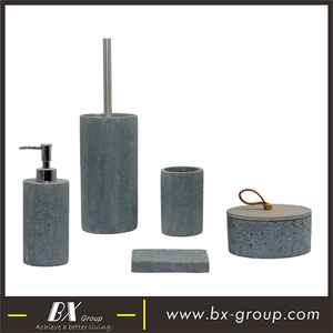 BX Gruppo fresco pietra cemento <span class=keywords><strong>blu</strong></span> accessori per il <span class=keywords><strong>bagno</strong></span> dispenser di sapone piatto <span class=keywords><strong>set</strong></span> da tavola - Product Image 2