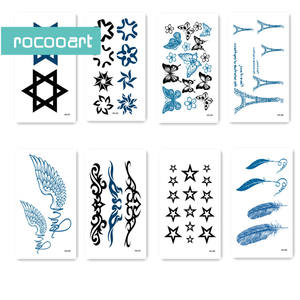 HC ผสม16แผ่นการออกแบบรอยสักคลาสสิกสีดำร่างกายรอยสักชั่วคราวปีกที่ไม่ซ้ำกันรอยสักผีเสื้อสำหรับผู้หญิง - Product Image 5