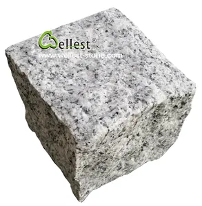 G603 cheap grey granite natural split rough finish driveway paving stone 10X10cm