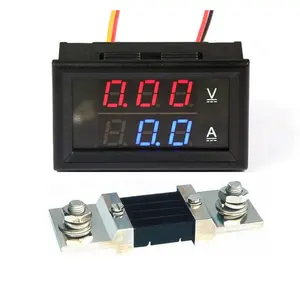 0.28 inch 3 digits DC 0-300V 500A mini Voltmeter Ammeter Red Blue Volt Amp Meter Gauge Dual Digital LED Display