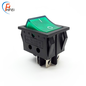 Interruptor basculante KCD4, lámpara de neón ON-OFF, doble tiro, KCD4-201N, RS44, 250v, t85