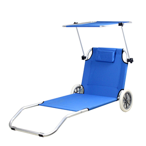 في الهواء الطلق طوي الشمس المتسكع سرير الشاطئ مع عجلات - Product Image 5