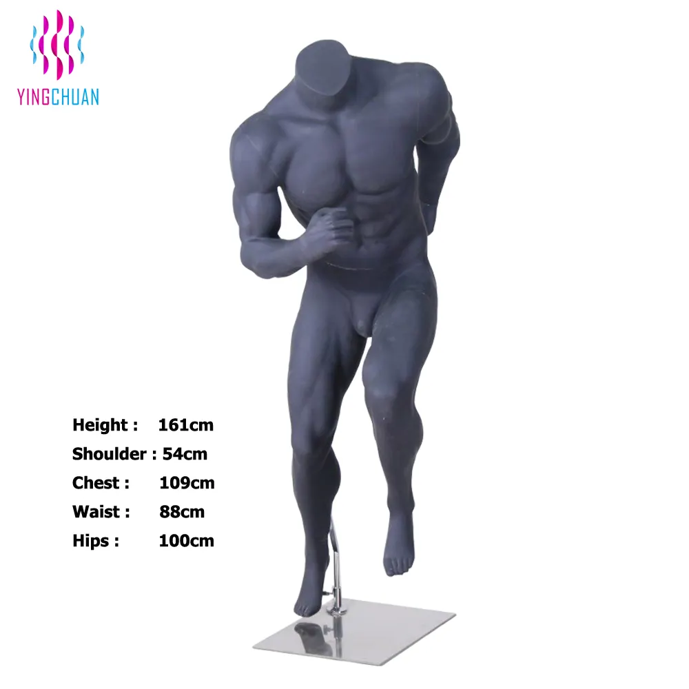 Maniquí masculino para correr, prenda atlética de gran tamaño