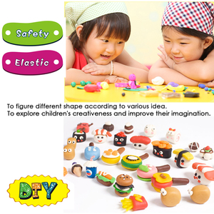 Foska 6 Màu Sắc Sinh Thái Thân Thiện Thông Minh DIY Giáo Dục <span class=keywords><strong>Plasticine</strong></span> Chơi Bột Không Độc Hại Trẻ Em Mô hình Đất Sét - Product Image 5