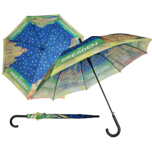 Parapluie automatique classique de <span class=keywords><strong>23</strong></span> pouces, impression numérique droite, résistant aux UV - Product Image 1
