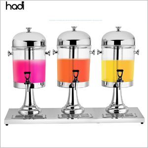 Hadi Catering Supplies Dispensador de refrescos de bebidas comerciales de 8 <span class=keywords><strong>litros</strong></span> Dispensador único de jugo de frutas de buffet de <span class=keywords><strong>3</strong></span> tanques Venta de material plástico - Product Image 1
