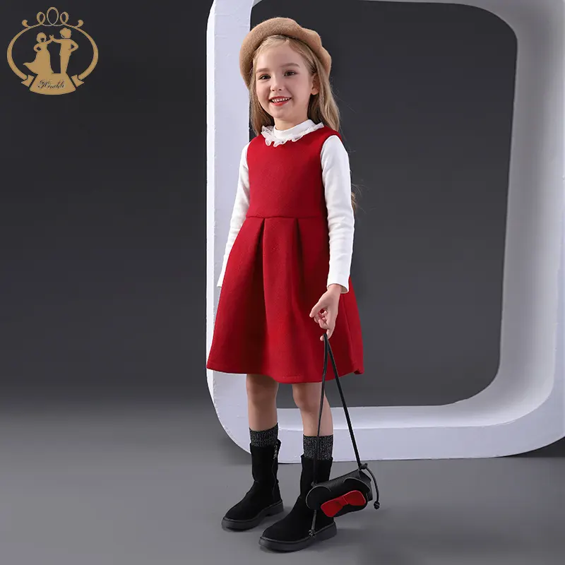 Nimble Red Color disney principesse abiti per ragazze 2-12 anni Smocked abbigliamento per bambini abiti per bambini gonna per feste di nozze per bambini