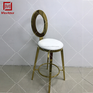 <span class=keywords><strong>Ronda</strong></span> vuelta de oro de acero inoxidable de cuero de <span class=keywords><strong>la</strong></span> PU de <span class=keywords><strong>bar</strong></span> silla alta - Product Image 2