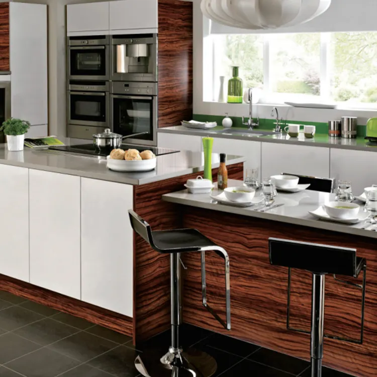 Personnalisée en bois massif moderne italien de luxe armoires de cuisine meubles