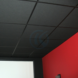 <span class=keywords><strong>60</strong></span>*<span class=keywords><strong>60</strong></span> CM Noir Léger d'absorption Acoustique Ignifuge De Laine De Fiber De Verre Panneaux De Plafond Pour Salle De Réunion - Product Image 5