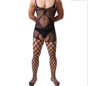 <span class=keywords><strong>Collant</strong></span> <span class=keywords><strong>collant</strong></span> a rete Sexy da uomo con cavallo aperto e nero - Product Image 2